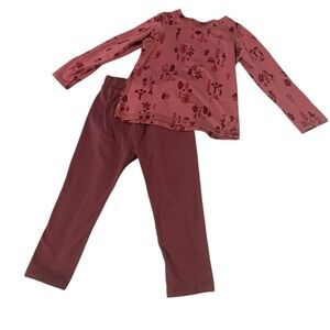 REI Kids 2T and 18 mo Long Base Layer Set in Dusty Rose - Cozy Two-Piece